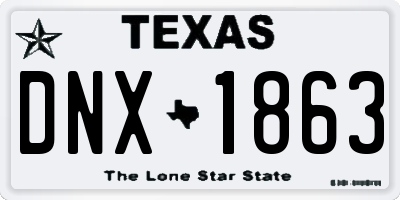 TX license plate DNX1863