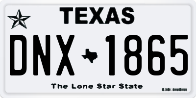 TX license plate DNX1865