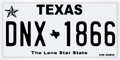 TX license plate DNX1866