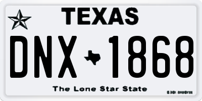 TX license plate DNX1868