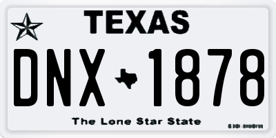 TX license plate DNX1878