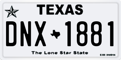TX license plate DNX1881