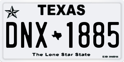 TX license plate DNX1885