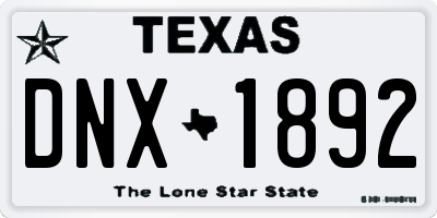 TX license plate DNX1892