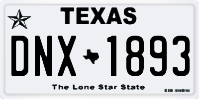 TX license plate DNX1893