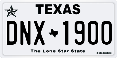 TX license plate DNX1900