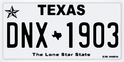 TX license plate DNX1903