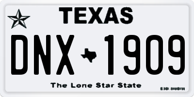 TX license plate DNX1909