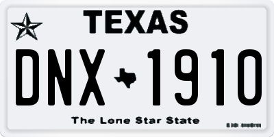 TX license plate DNX1910