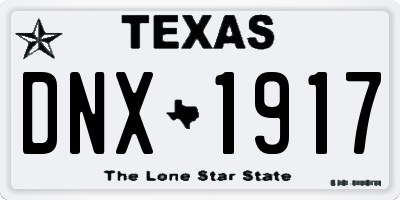 TX license plate DNX1917