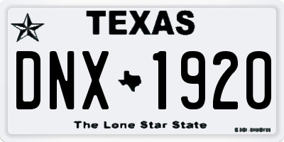 TX license plate DNX1920