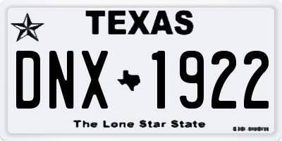 TX license plate DNX1922