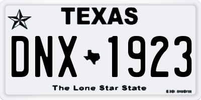 TX license plate DNX1923