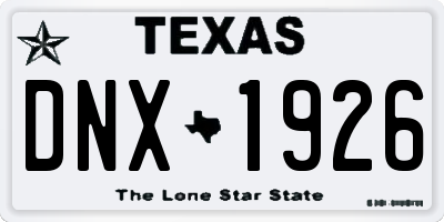TX license plate DNX1926