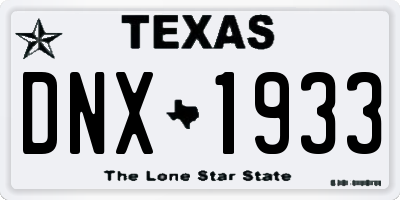 TX license plate DNX1933