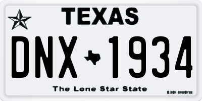 TX license plate DNX1934