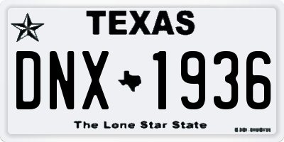 TX license plate DNX1936