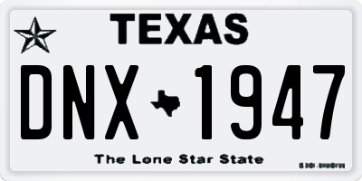 TX license plate DNX1947