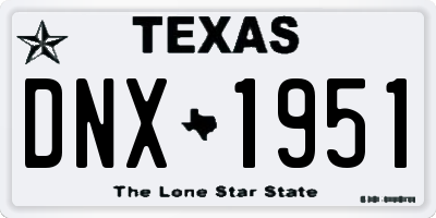 TX license plate DNX1951