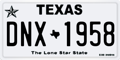 TX license plate DNX1958