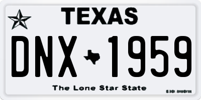 TX license plate DNX1959