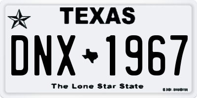 TX license plate DNX1967