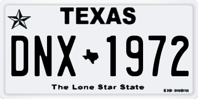TX license plate DNX1972