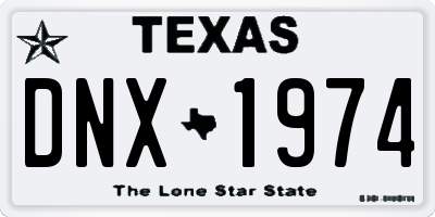 TX license plate DNX1974