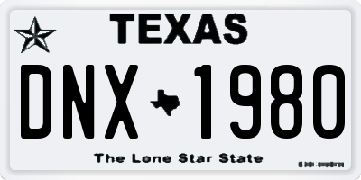 TX license plate DNX1980