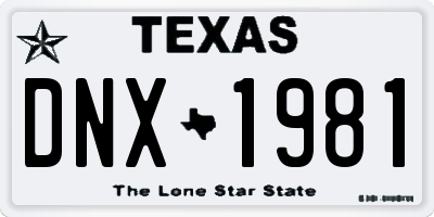 TX license plate DNX1981