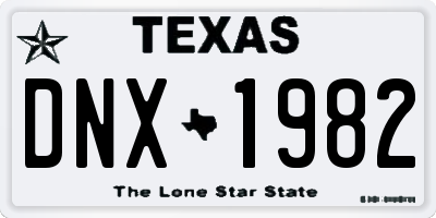 TX license plate DNX1982