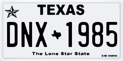 TX license plate DNX1985