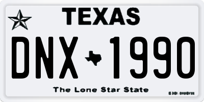 TX license plate DNX1990