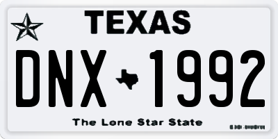 TX license plate DNX1992