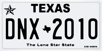 TX license plate DNX2010