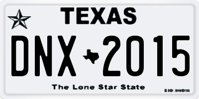 TX license plate DNX2015