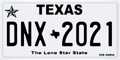 TX license plate DNX2021