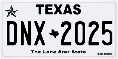 TX license plate DNX2025