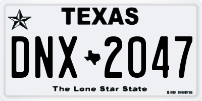TX license plate DNX2047