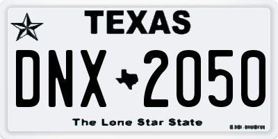 TX license plate DNX2050