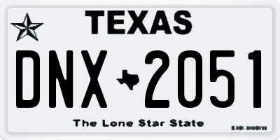 TX license plate DNX2051