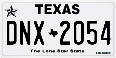 TX license plate DNX2054