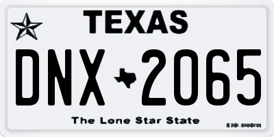 TX license plate DNX2065