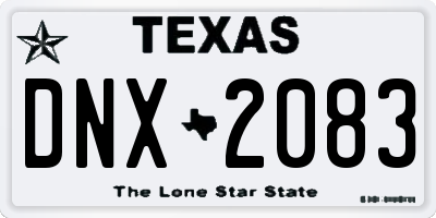 TX license plate DNX2083