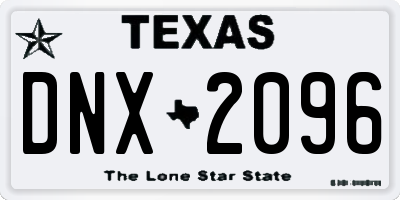 TX license plate DNX2096