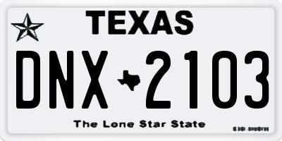 TX license plate DNX2103