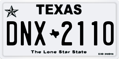 TX license plate DNX2110