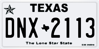 TX license plate DNX2113