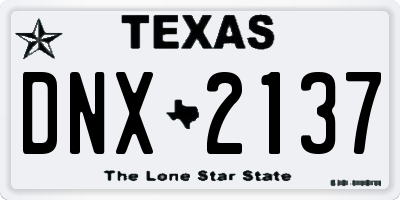 TX license plate DNX2137