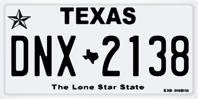 TX license plate DNX2138